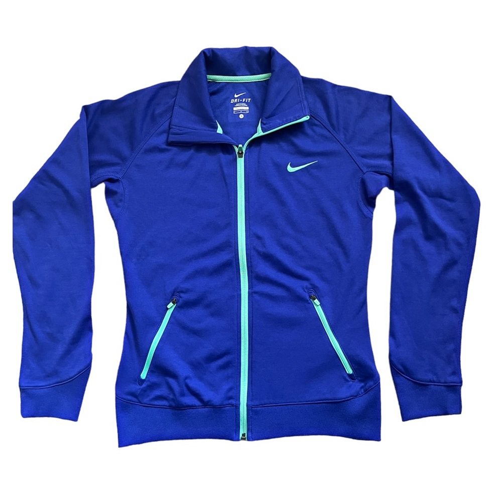 Nike dry-fit zip up blue and green size s jacket